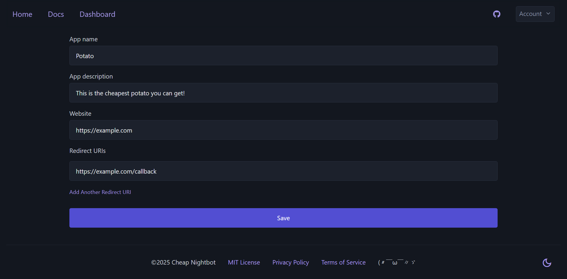 Dashboard Screenshot
