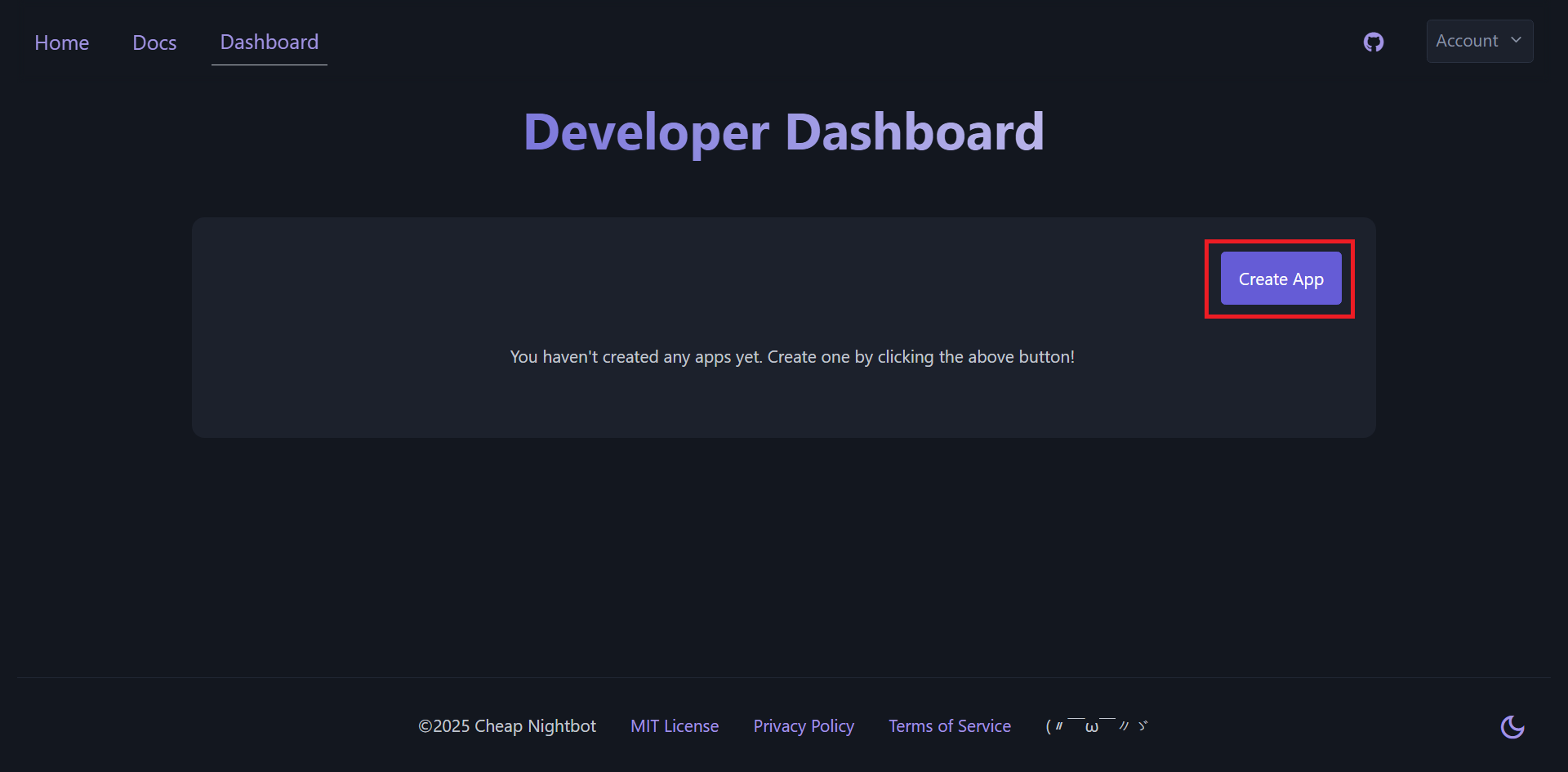 Dashboard Screenshot