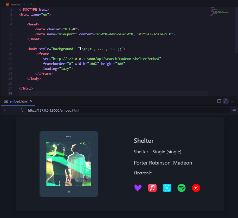 Search embed example