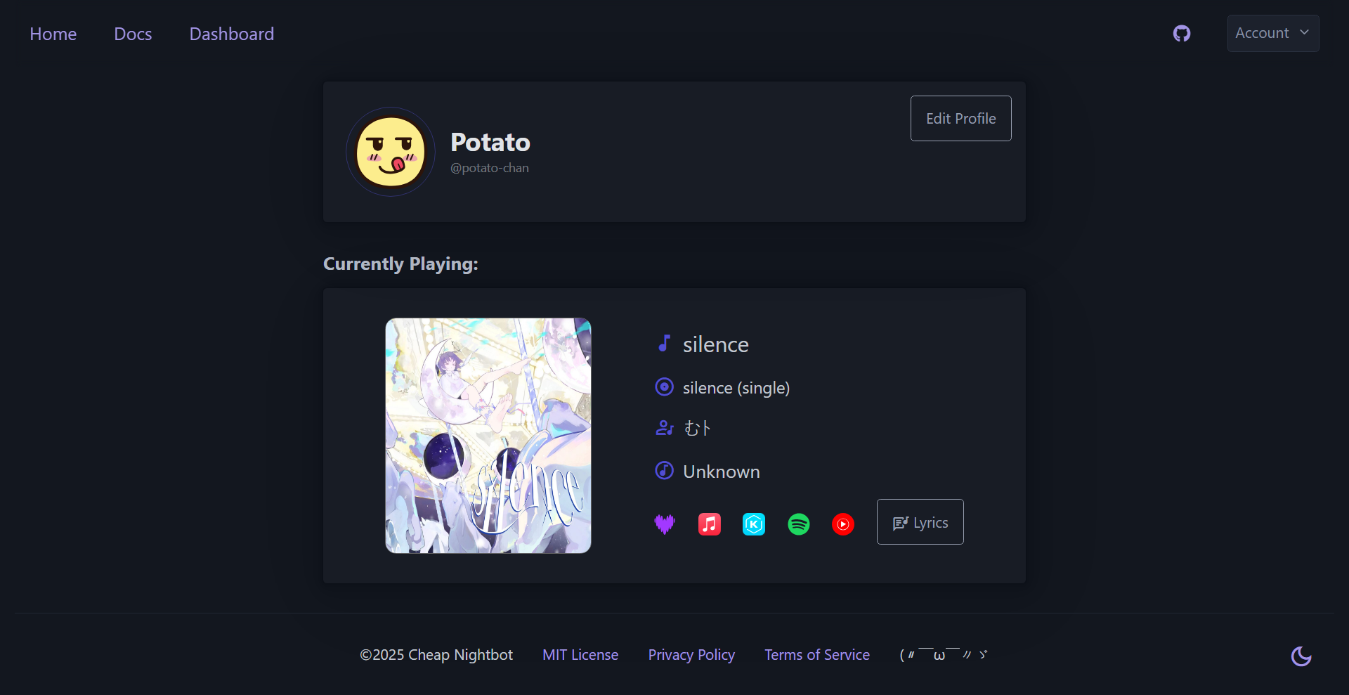 Profile Screenshot